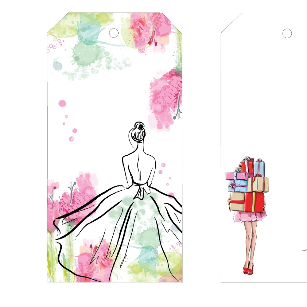 x24 Fashion Girl Birthday Gift Tags Fashion Gift Presents Flowers Macaron Gi…